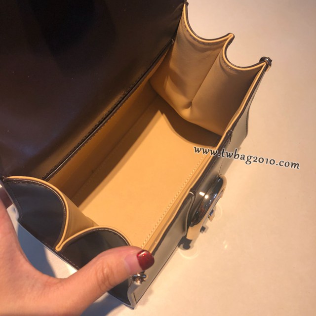 Delvaux新款雙環頂級brilliant box皮橡木灰手提女包 德爾沃專櫃brilliant小號手袋 bxs1091